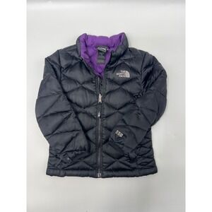 The North Face 550 Fill Girls XXS 5 Black Purple Down Puffer Jacket